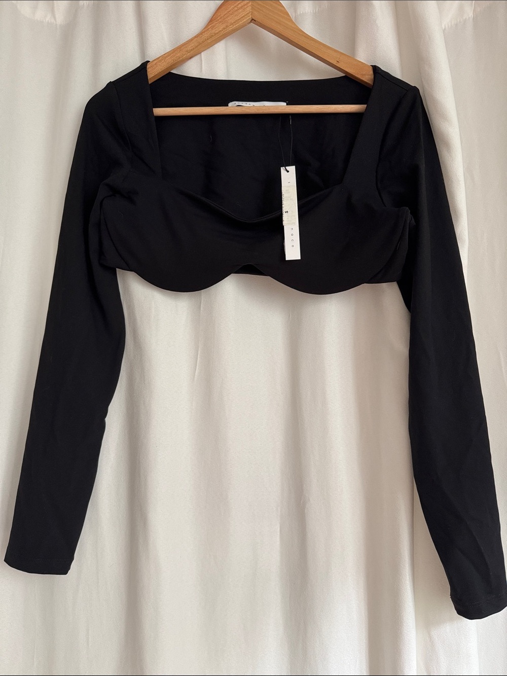 Susana Monaco Black Long-Sleeve Cropped Top - Women